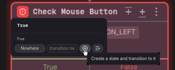 The branch editor open on a card