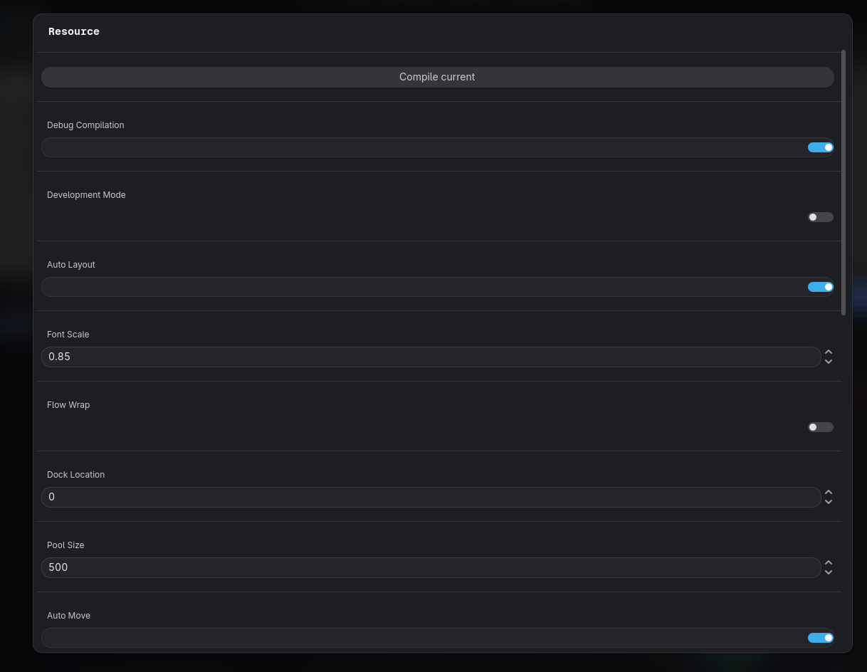 The Hengo settings popup