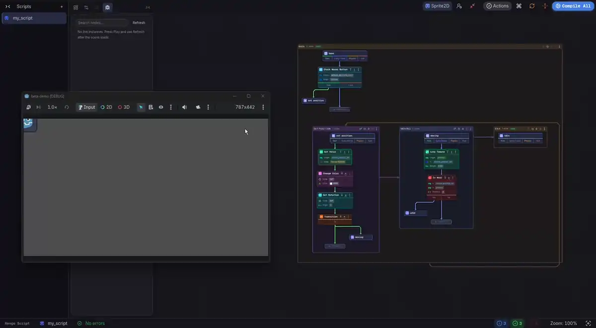 Live highlighting on the canvas
